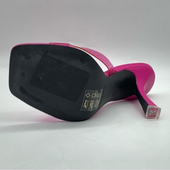 BLACK SUEDE Transparent PVC Strap Sandal in Fuchsia - Picture 8 of 14